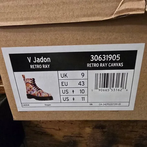 DR. MARTENS JADON RETRO RAY CANVAS PLATFORM 8 EYE SIDE ZIP Women's Size 11 US - Picture 10 of 15